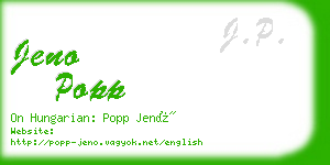 jeno popp business card
